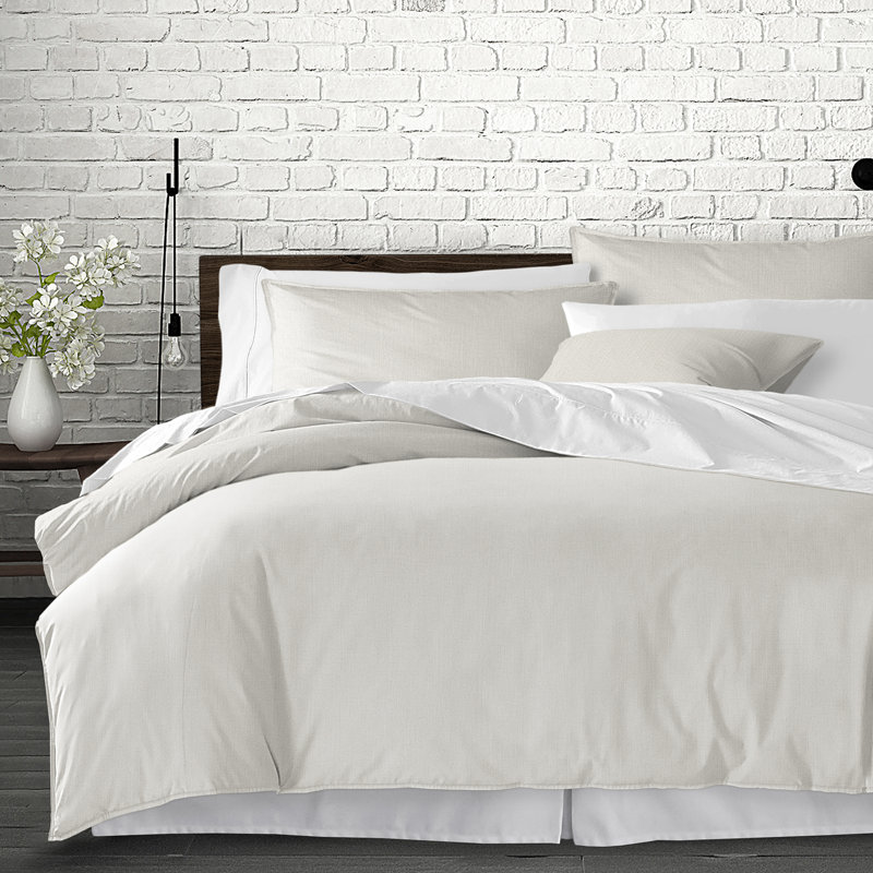 Braxton Natural Cotton King Duvet Cover and Pillow Shams Set