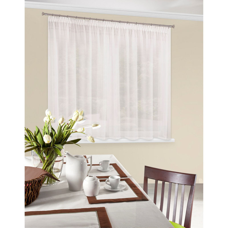 Kaillou Slot Top Sheer Curtain, 160cm H x 350cm W, Creamy