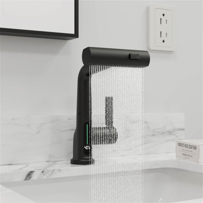 Robinet de lavabo à 3 modes de débit d'eau avec affichage de la température