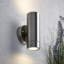 Metcalfe Brushed Stainless Steel 2 - Bulb Outdoor Armed Sconce