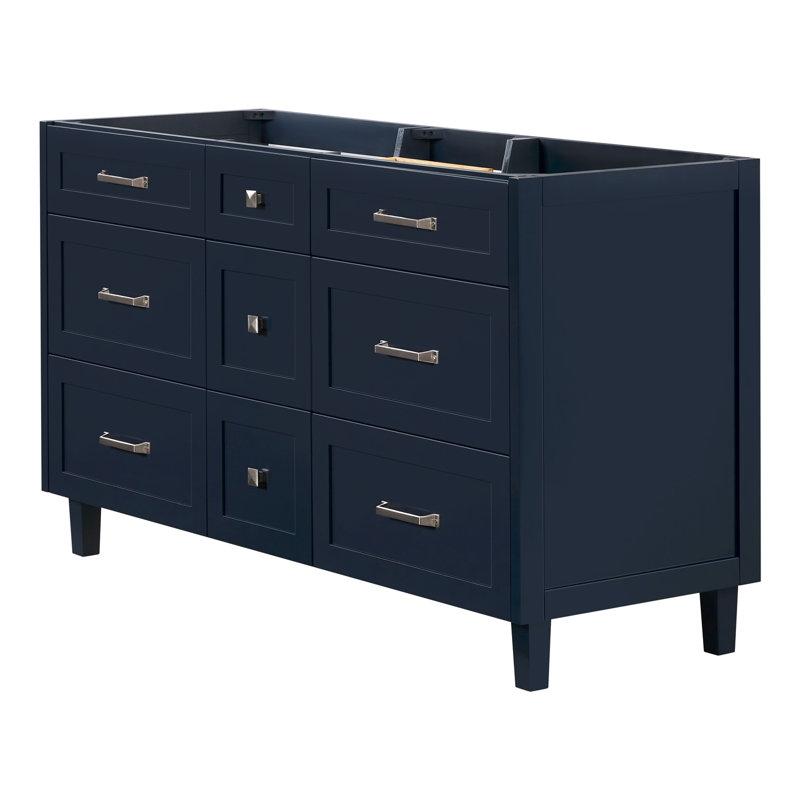 Armoire à double cuve 60 po Ariel Monreau en bleu minuit, Marine