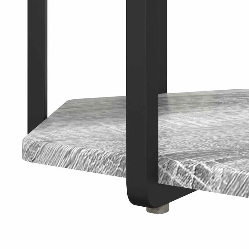  Side Table Set 2 Pcs Artisan Oak And Black 50 X 50 X 50.5 Cm, Grey Sonoma