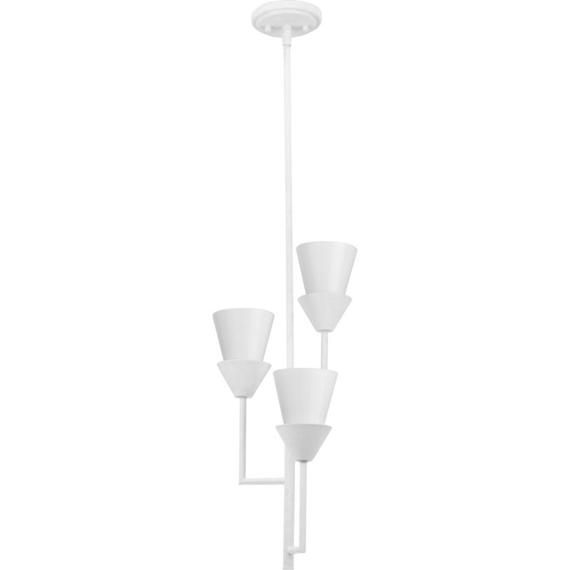 Luminaire suspendu 3 lumières Pinellas, Plâtre blanc