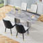 63'' Modern Dining Table Set For 4–6, Rectangular Faux Marble Table For Dining Room & Kitchen-1006082301-1006082288