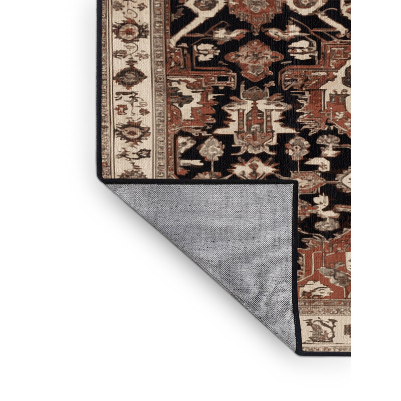 Tapis brun lavable à la machine, Carré 8 pi