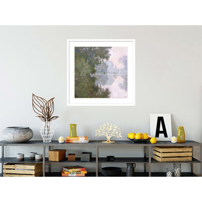 «Morning on the seine prés de Giverny» par Claude Monet, Claude Monet, impression giclée encadrée