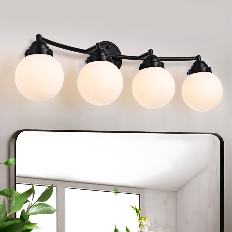 Koketa Dimmable  Black Vanity Light, 10.3'' H X 32'' W X 7.9'' D, 4 Lights