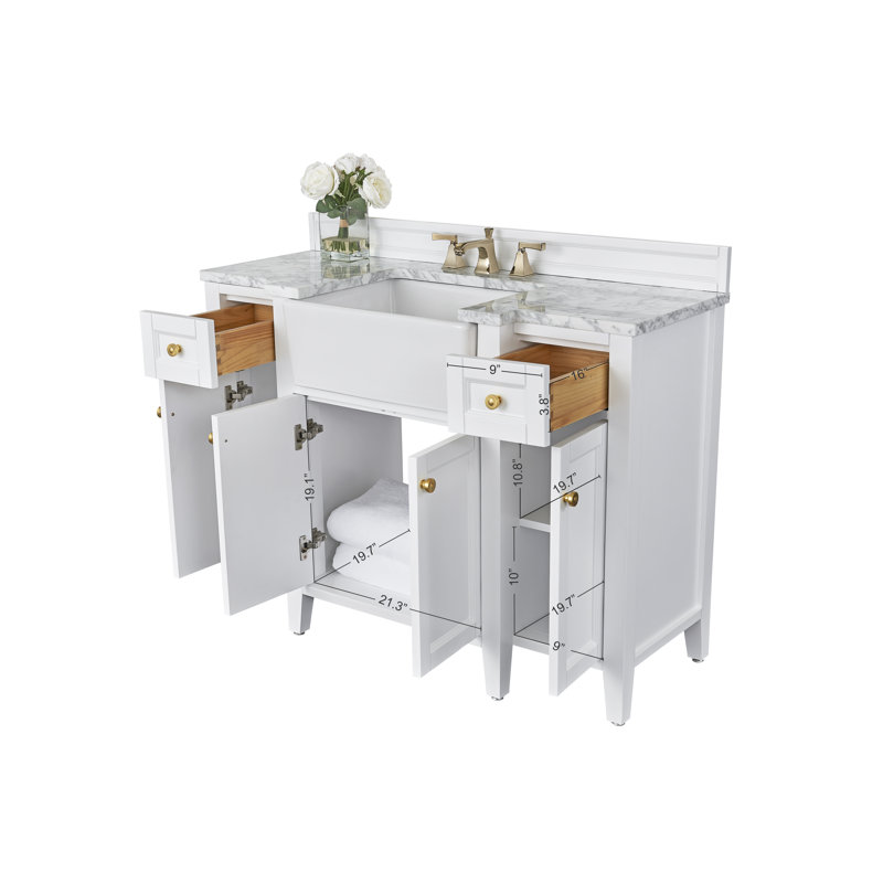 Ensemble de meuble-lavabo simple 48 po Adeline, Blanc