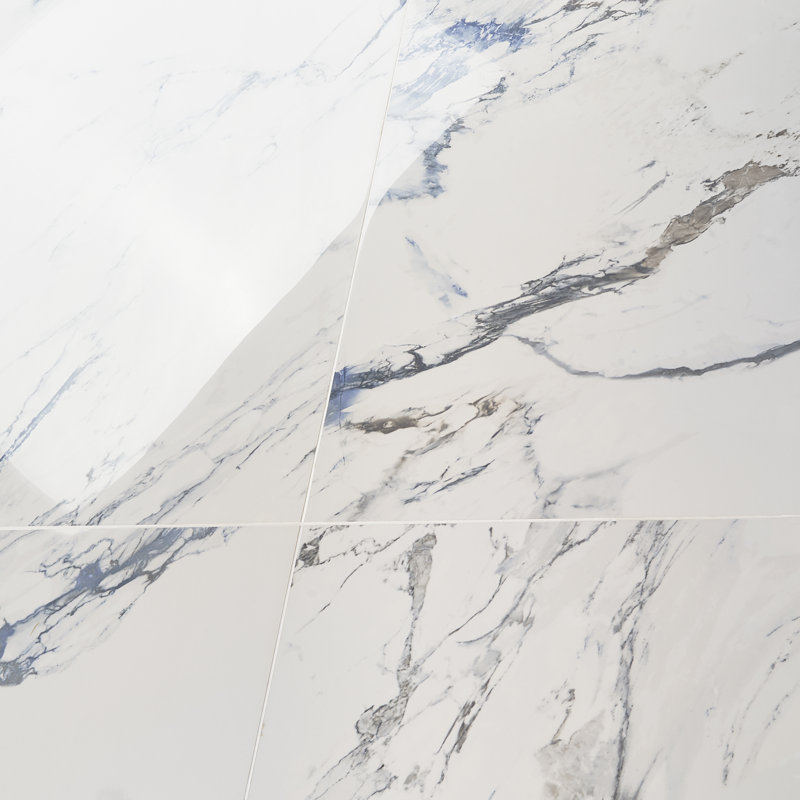 Calacatta Cobalt 23.62" x 47.24" Polished Porcelain Marble Look Floor & Wall Tile