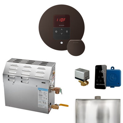 MS 7.5 kW (7500 W) Steam Shower Generator Package with round iTempo Control and Accessories