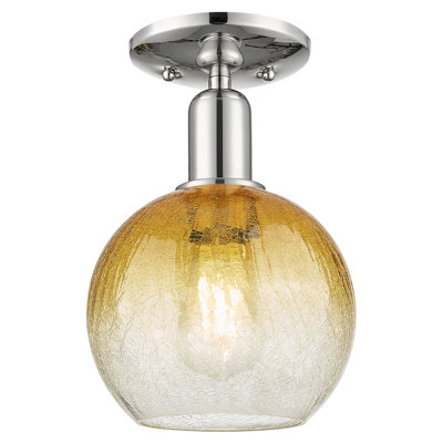 Downtown Urban - Boyle - 1 Light 8" Semi-Flush Mount - Blue Shade