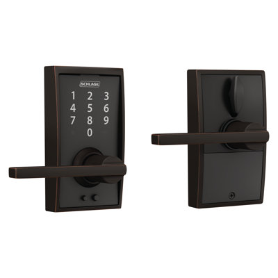 Schlage Touch Door Touchscreen Lever with Century Trim and Latitude Lever