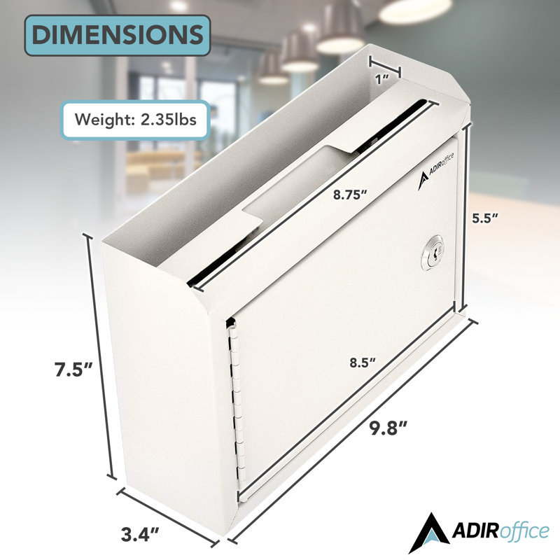 Medium Size Steel Multi-Purpose Secure Drop Box, White