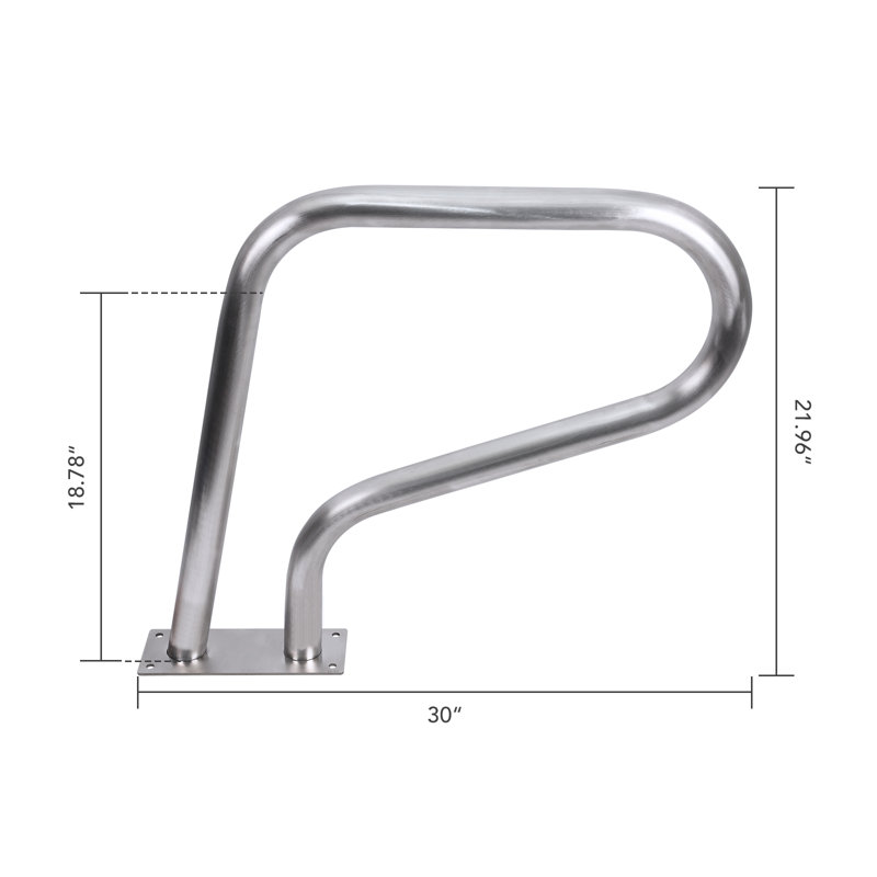 Swimming Pool Stair Rail 30 x 22 Inch, 304 Stainless Steel Rustproof Handrail with Blue Grip, 250 LBS Load Capacity, Inground Pool Safety Rail