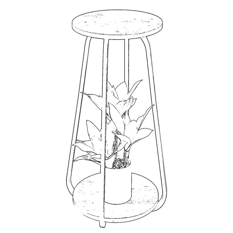 Support à plantes à 2 niveaux pour l'intérieur et l'extérieur