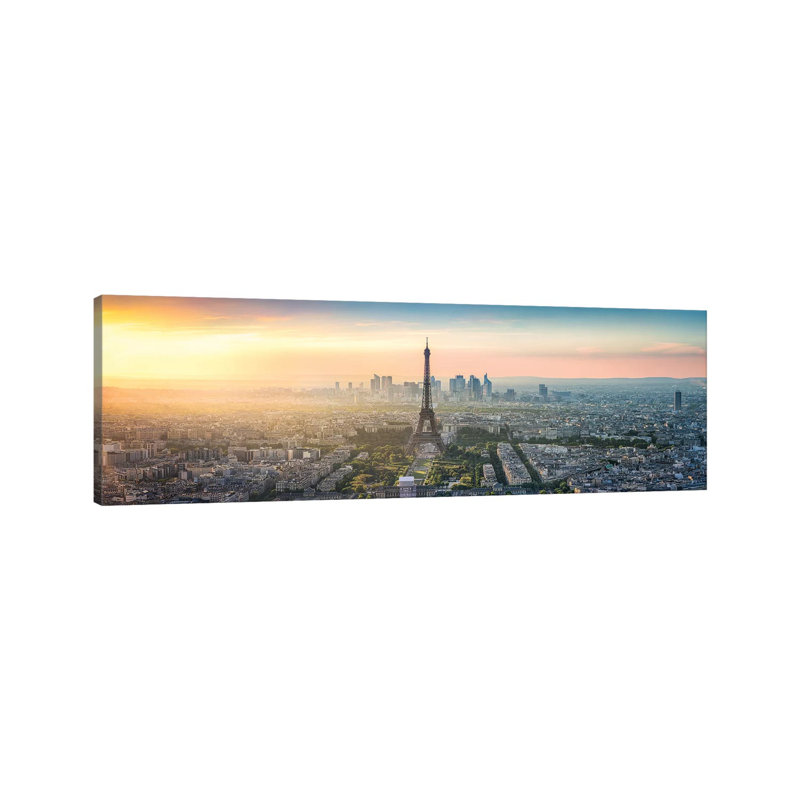 Paris Skyline Panorama With Eiffel Tower by Jan Becke - Wrapped Canvas Panoramic Gallery-Wrapped Canvas Giclée