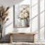 Art mural sur toile encadré en 2 dimensions, hortensias blancs, vase en céramique, impression sur toile impressionniste, reproduction d'art sur toile, décoration idéale, cadeau idéal