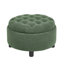 Repose-pieds rond avec rangement de 25 pouces avec plateau, table basse ronde en tissu touffeté moderne avec rangement, repose-pieds rembourré avec plateau amovible pour salon, chambre à coucher, vert foncé-592938060