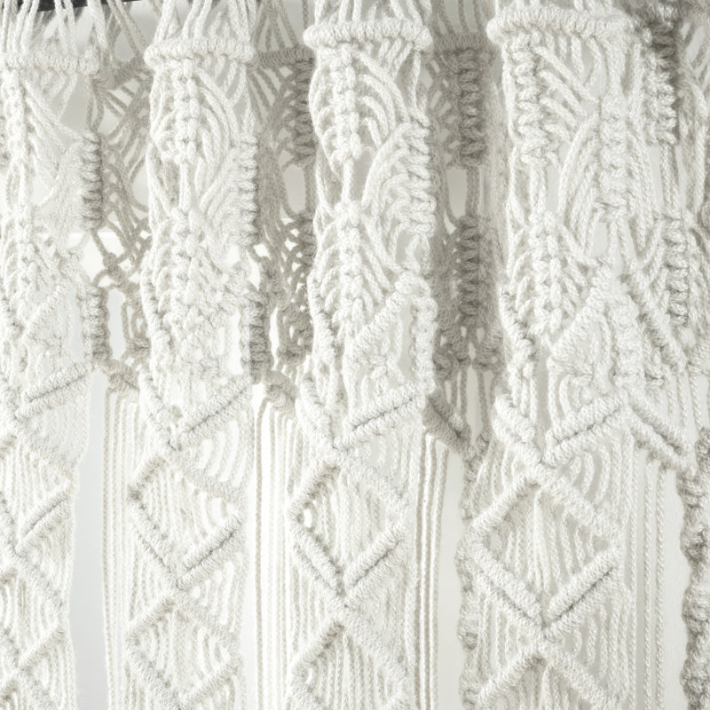 Lush Decor Boho Macrame Textured Cotton Indoor/Outdoor Single Curtain Panel