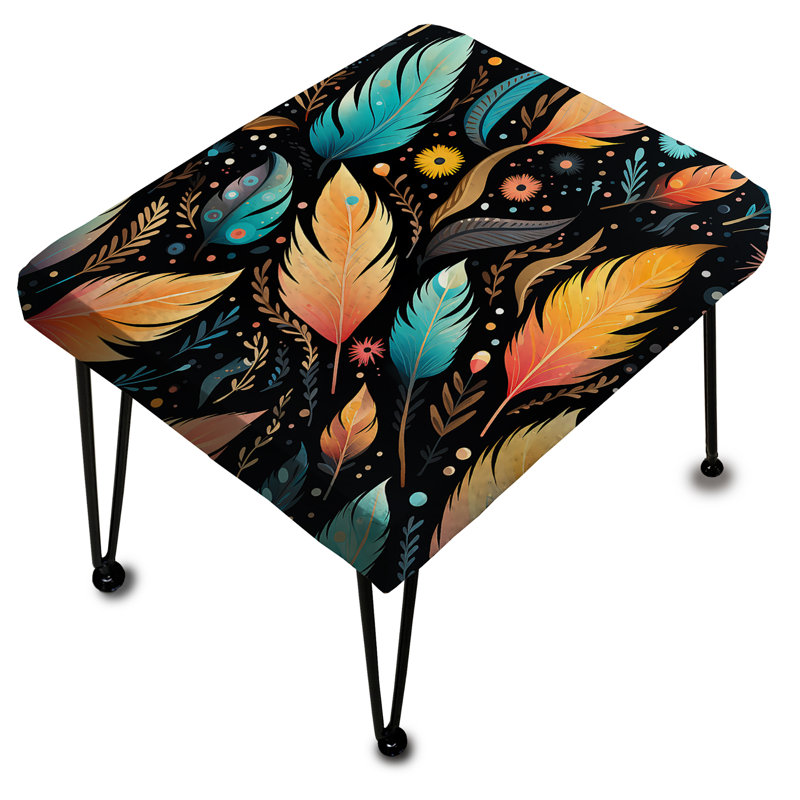 Motif éclectique de plumes de Boho - Repose-pieds rectangulaire Boho