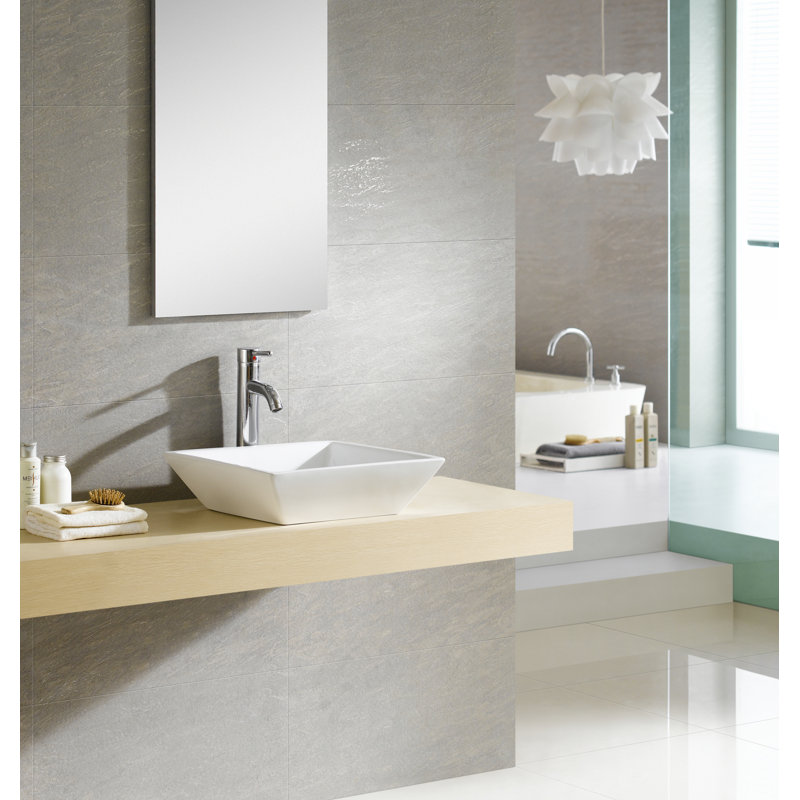 Modern Ceramic Square Vessel Bathroom Sink