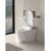 Smart Bidet Toilet with Auto-Open Heated Seat & LED Display - Tankless Design, Aromatherapy System, Warm Water/Dry, Foot Sensor & Off-Seat Flush (Remote Control, CE Certified)