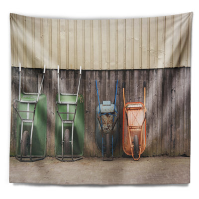 Rangée de tapisserie brouettes en polyester avec accessoires suspendus inclus