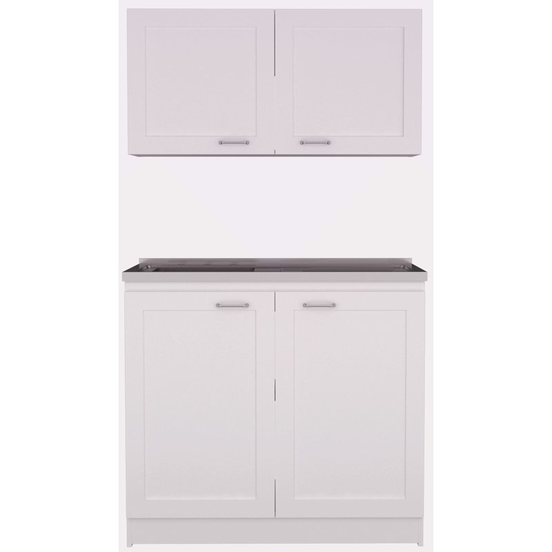 2-Piece Rectangle Cabinet Set, White