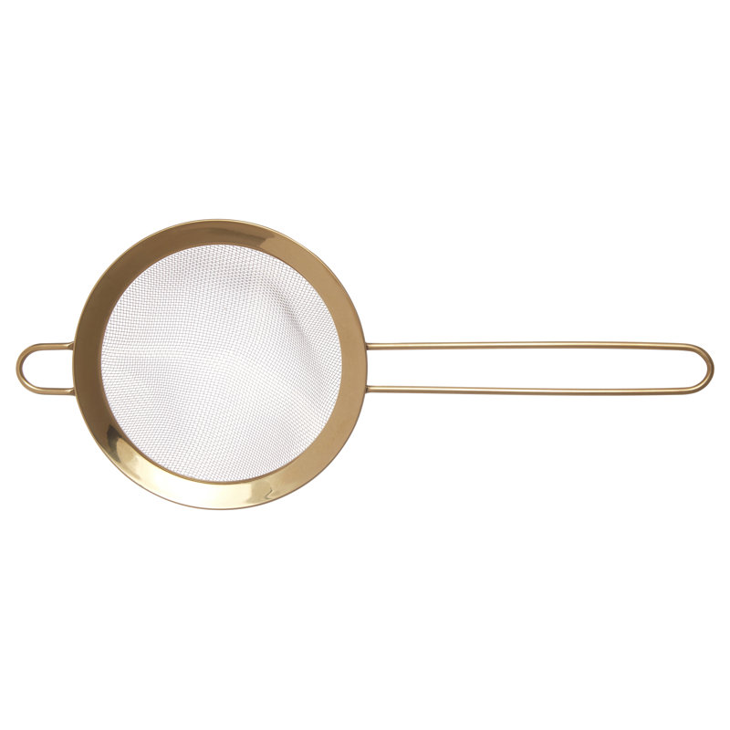 Canora Grey Dobson Mesh Food Strainer, 8cm H x 33cm W x 14cm  D, Gold