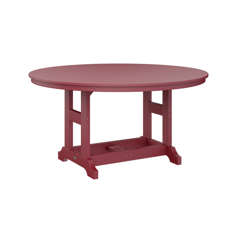 Garden Classic Outdoor Round Table, Scarlet Red, 30.87" H x 60" W x 60" D