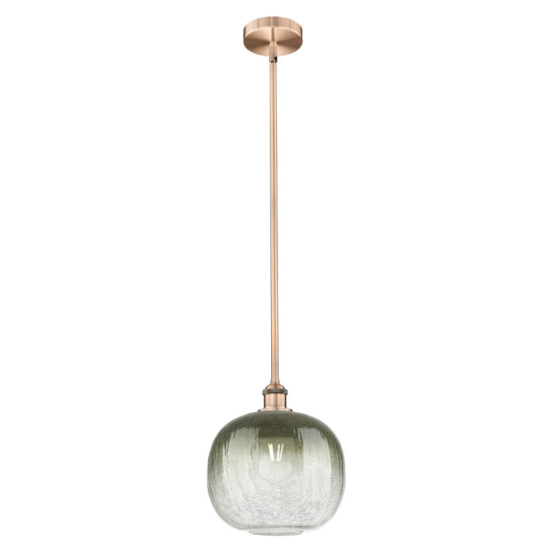 Edison - Brookhaven Sphère - Mini-luminaire suspendu avec tige 11 po 1 lumière, Ardoise, Antique Copper