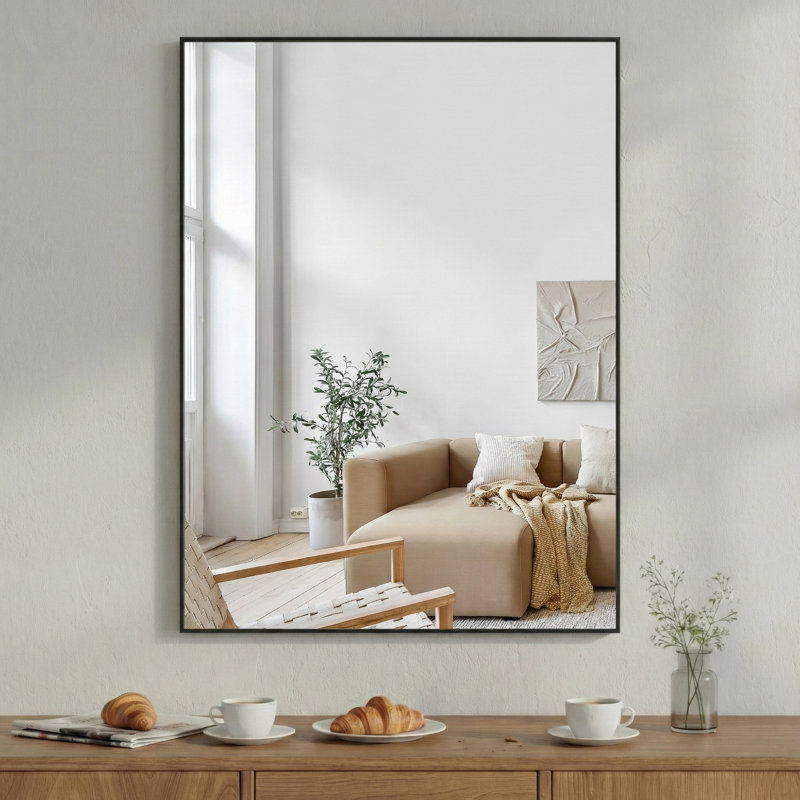 Miroir de salle de bain 40 po x 30 po, Noir, 40 po x 30 po