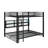 Metal Queen Over Queen Bunk Bed With Cabinets And LED