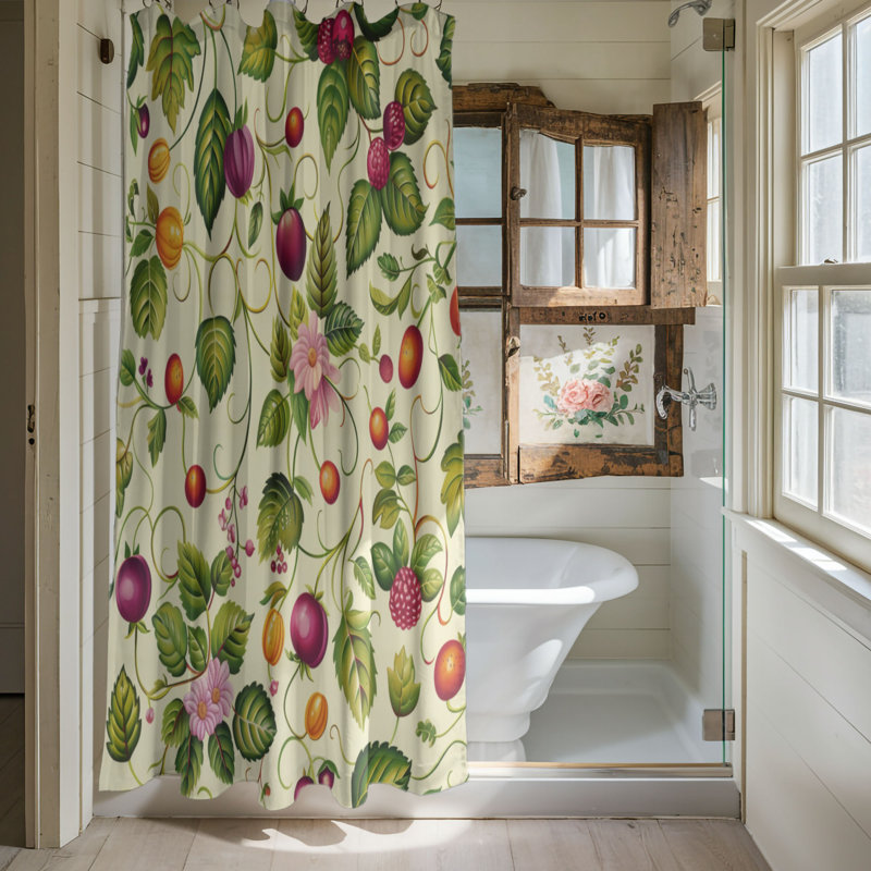 Blooming Citrus - Premium Shower Curtain, 74"H x 71"W