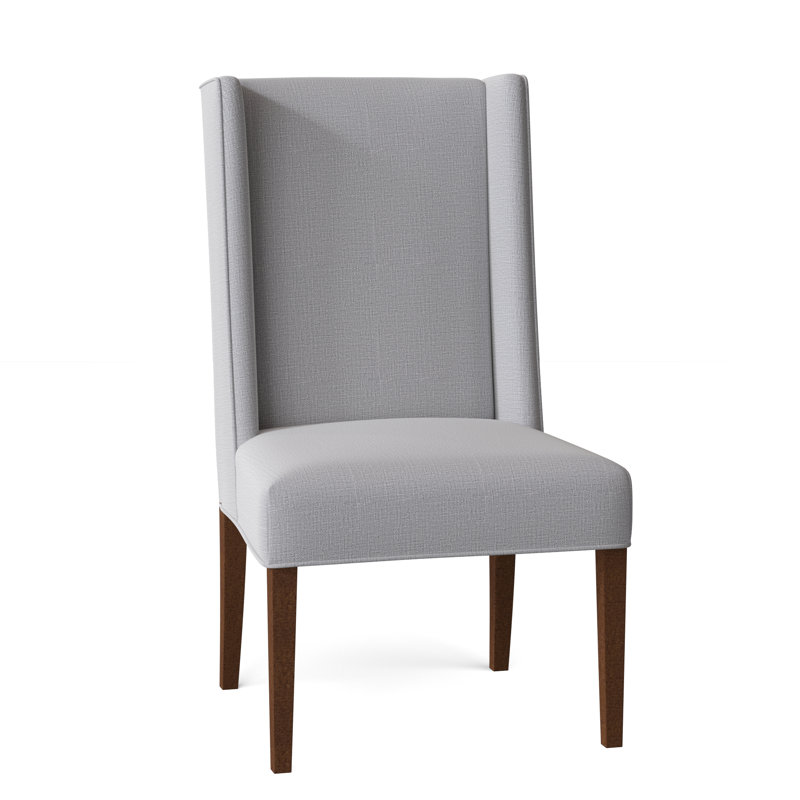 Chrisney 21'' H Upholstered Side Chair, Dark Walnut, Dove Grey Performance