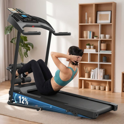 3.5HP Foldable Heavy Duty Treadmill With Incline And Sit Up Bench