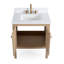 Meuble-lavabo sur pied moderne Sera de 76 cm (30 po) en chêne clair, de marque Tennant, avec lavabo simple et comptoir en quartz blanc, entièrement assemblé.