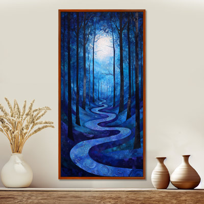«Blue Moody», art mural encadré serein