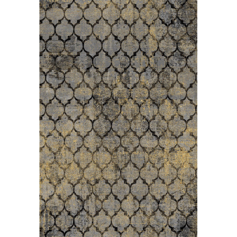 Stylish Hall Carpet (3.3 x 4.9 ft), 100% Polyester, 0.3 in Pile Height | Antibacterial, Non-Slip PVC Dot Underside | Woven Design with 3D Digital Printing | Machine Washable, Perfect for Home Décor & Comfort