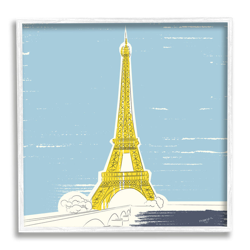 Architecture de la Tour Eiffel, Giclée encadrée blanc bord de mer, H 12 po x l 12 po x P 1,5 po
