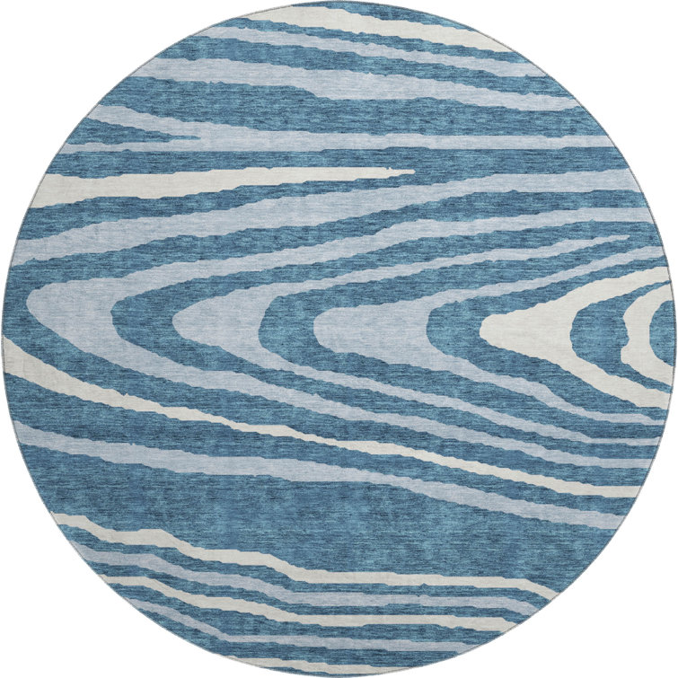 Premium Machine Washable Prisco Navy Rug