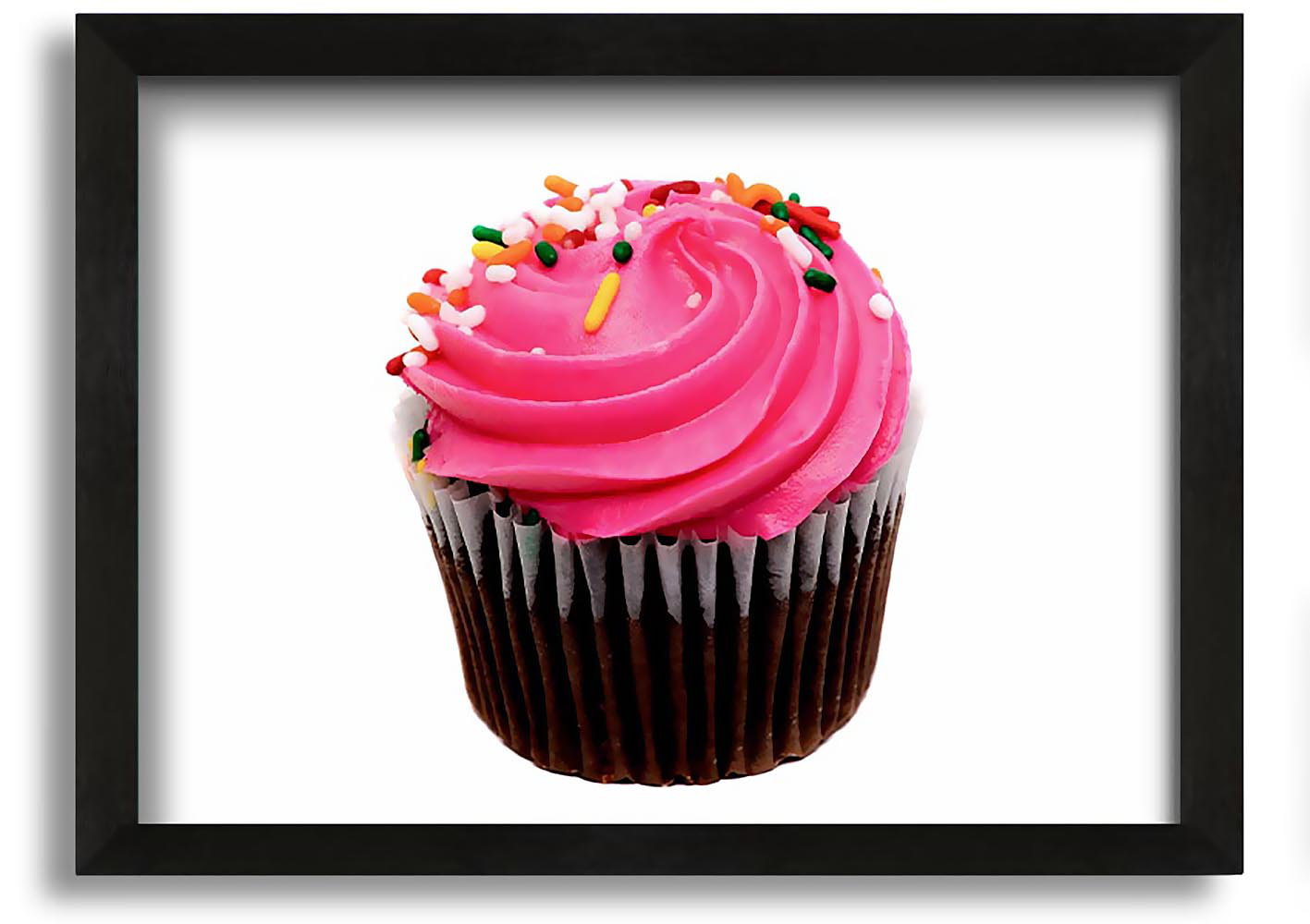 Brayden Studio Pink Cupcake Sprinkle - Picture Frame Photograph on ...