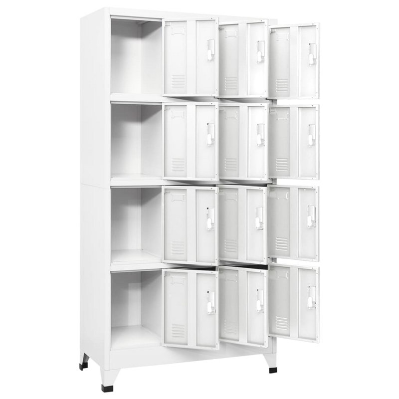 Armoire à casier avec compartiments de rangement à 12 casiers, acier gris ardoise