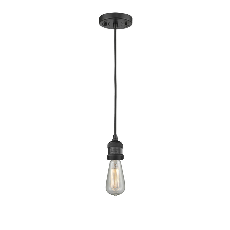 Luminaire suspendu à 1 lumière Amselmo, Noir mat