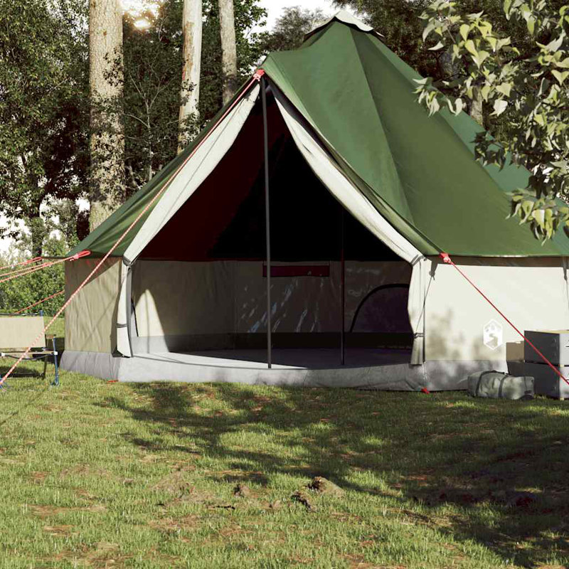 Tente familiale Vidaxl Tipi 10 personnes imperméable, Vert