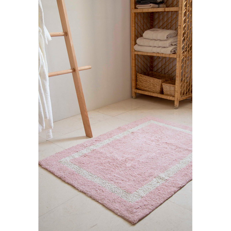 Tapis pour salle de bain Hazem, Beige / Rose, L 28 po x L 43 po
