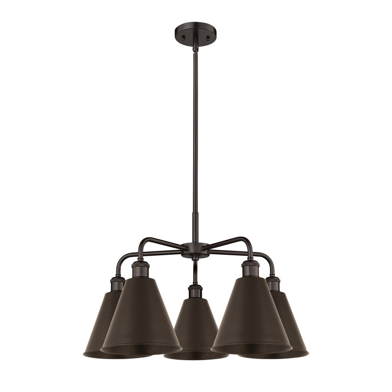 Lustre en cône à 5 lumières Allare Cone, Bronze huilé