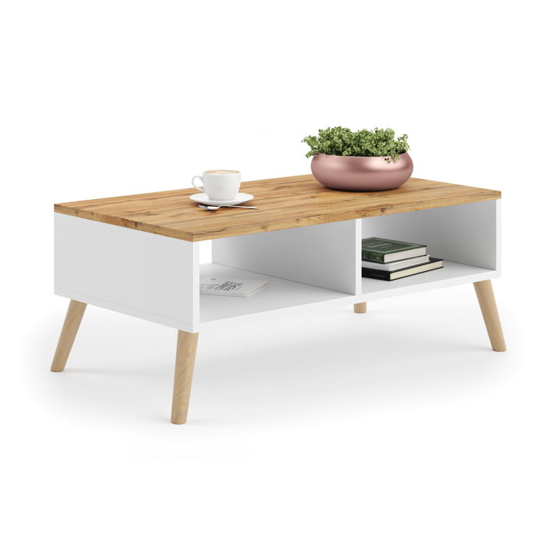 Monahan Four Leg Coffee Table, Light Brown