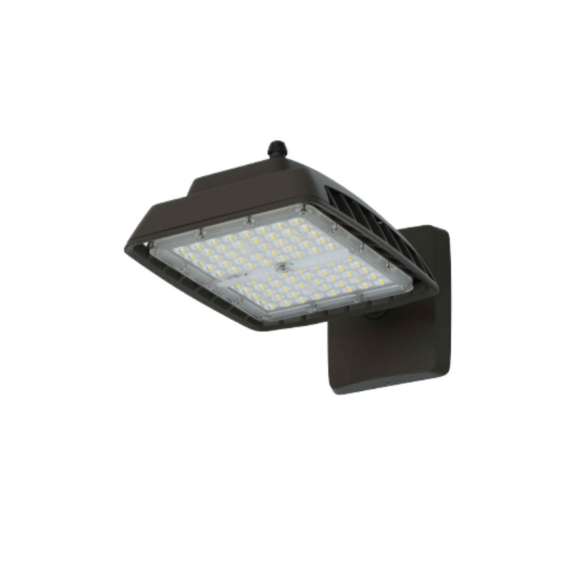 LED Commercial Wall Mount Area Flood Light with Photocell - 64W - 8,640 Lumens - 4000K - Bronze Finish – Outdoor Security and Area Lighting