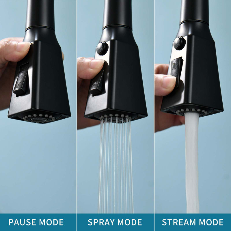 HOOSENG Pull Down Touchless Kitchen Faucet, Matte Black